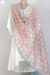 Kota Doria Dupatta With Floral Block Print